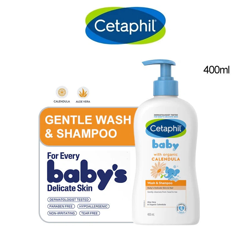 Sữa tắm gội cho bé Cetaphil Baby Wash & Shampoo 2 In 1 Calendula 400ml dịu…