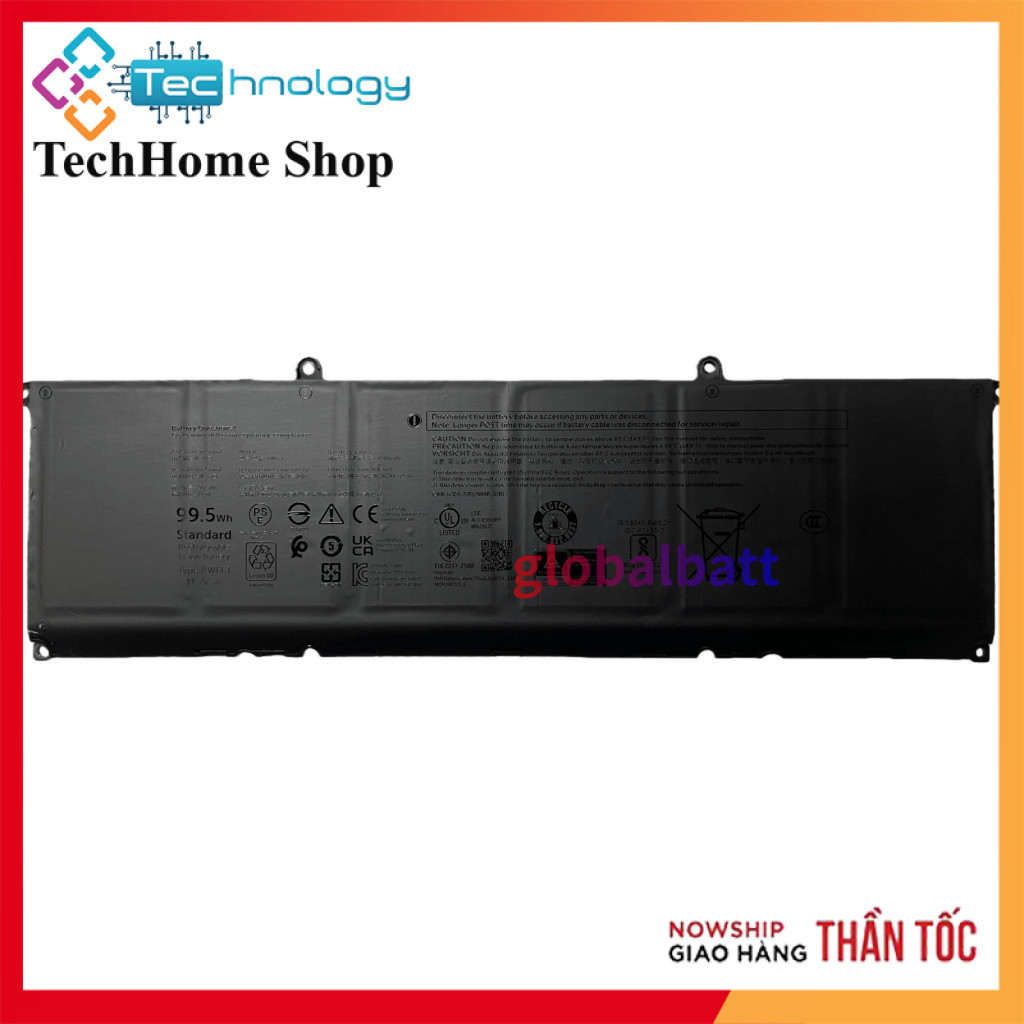Pin Dell XPS 16 9640 RWFFJ 0J8FK9 J8FK9 WPGCC 99.5Wh