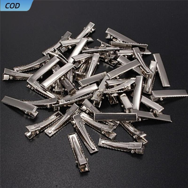 Cod 50 cái kẹp tóc kim loại dẹt màu bạc thời trang kẹp tóc dẹt kẹp tóc kim loại VN