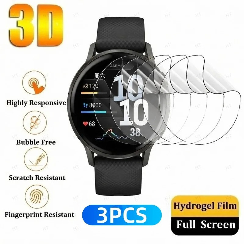 3 Bộ Phim Hydrogel Mềm HD Chống Vân Tay Phim Mềm Cho Garmin Venu X1 SQ 2 4 3S 3 2S 2 Plus Epix Pro G