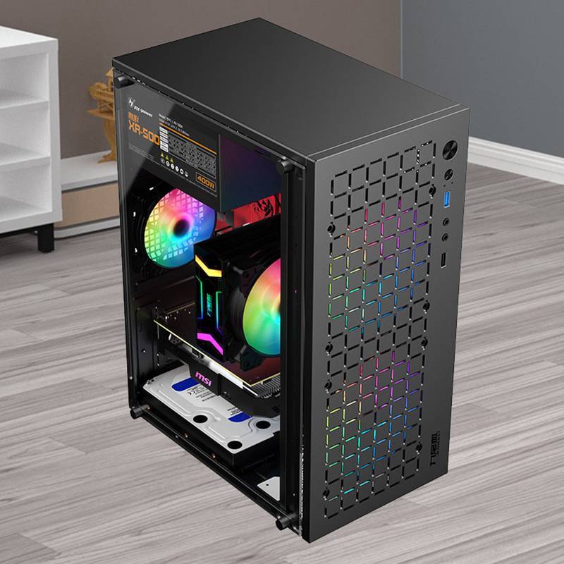 Maxrrh Micro ATX / ITX Trong Suốt DIY PC Case Kính Desktopputer Case HDD + SSD ATX Power Supply 250m