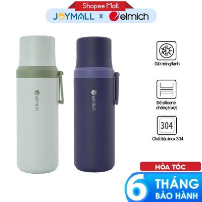 Bình giữ nhiệt 600ml inox 304 Elmich EL8357, Hàng chính hãng, nắp chống tràn, có quai xách - JoyMall