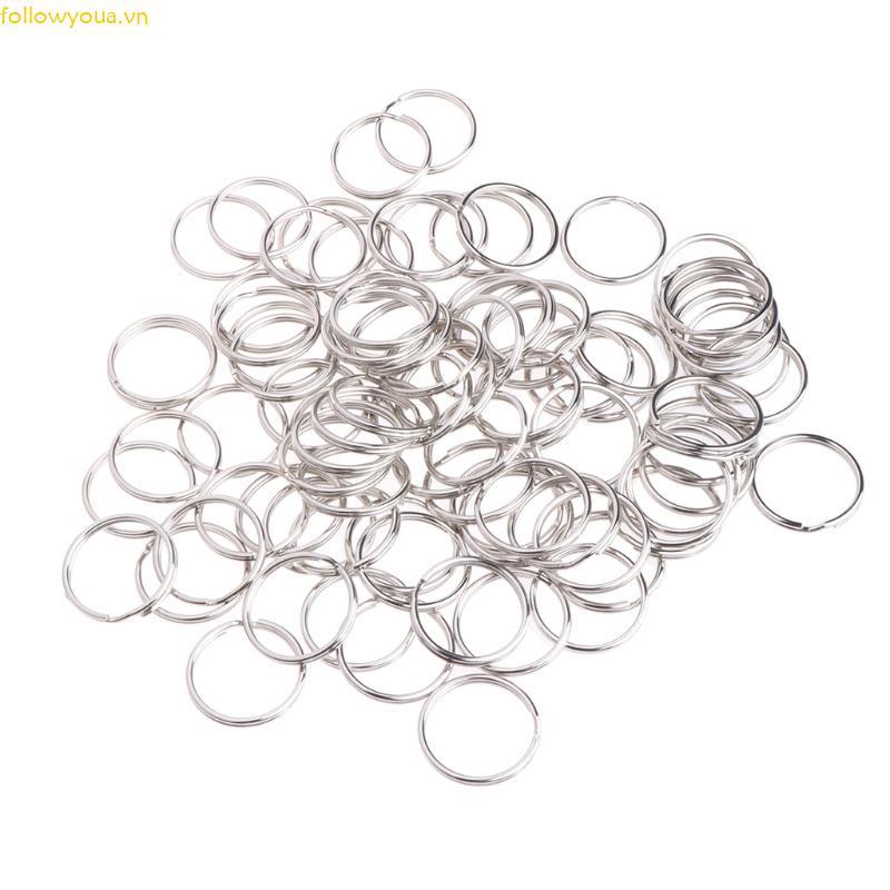 Fol 100 Chiếc Móc Khóa Inox Chia Nhẫn Vòng Tròn Móc Khóa Vòng Tròn Móc Khóa Nhỏ Móc Khóa