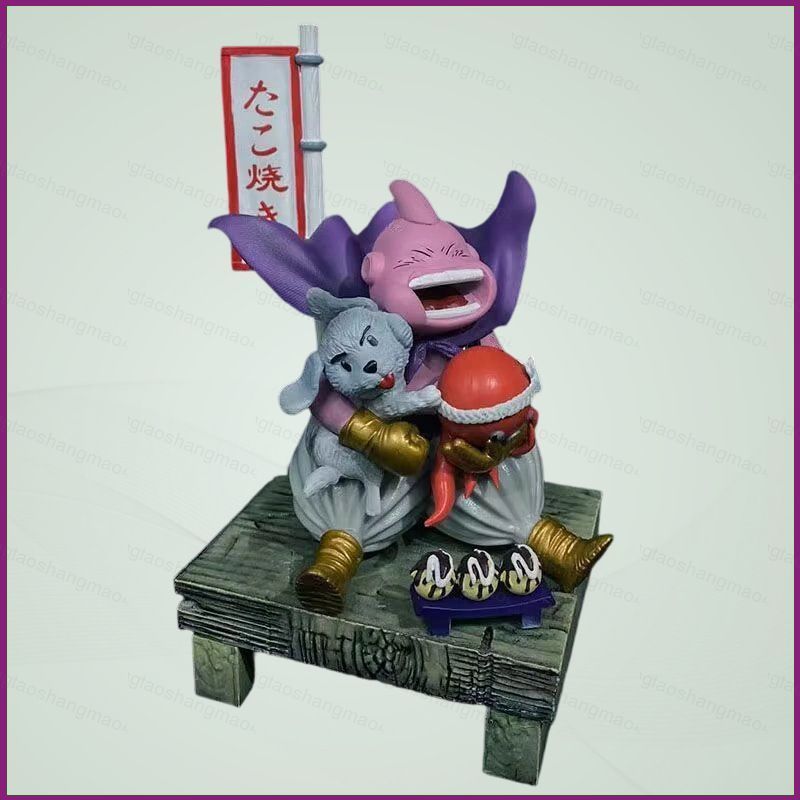 YT4 Dragon Ball Majin Buu Takoyaki Snack Gian Hàng Cảnh Nhân Vật Hành Động Với Chó Con Bạch Tuộc Búp