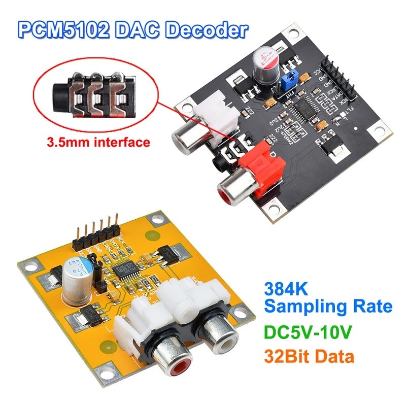 PCM5102 DAC Decoder I2S Player Bảng lắp ráp 32Bit 384K Beyond ES9023 PCM1794 Mô-đun bảng giải mã cho