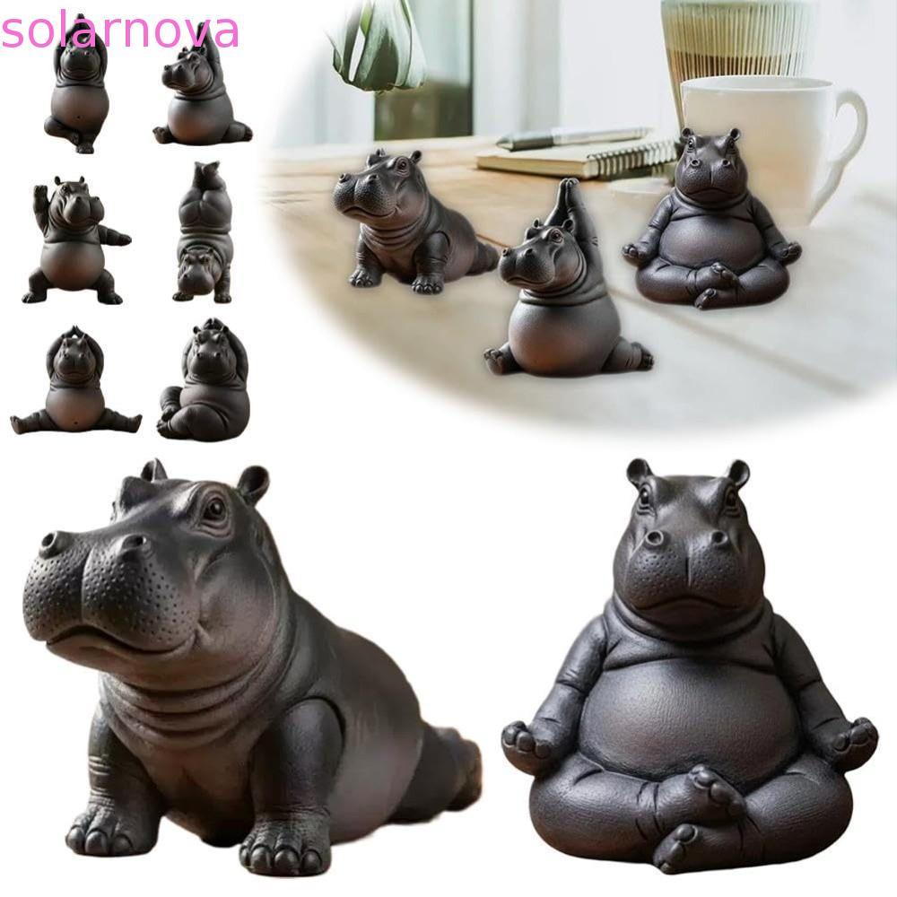SOLARNOVA Pose Yoga Hippo Tượng, Nhựa với Thiền Asanas Clumsy Yoga Master Hippo, Tư thế Yoga đầy thử