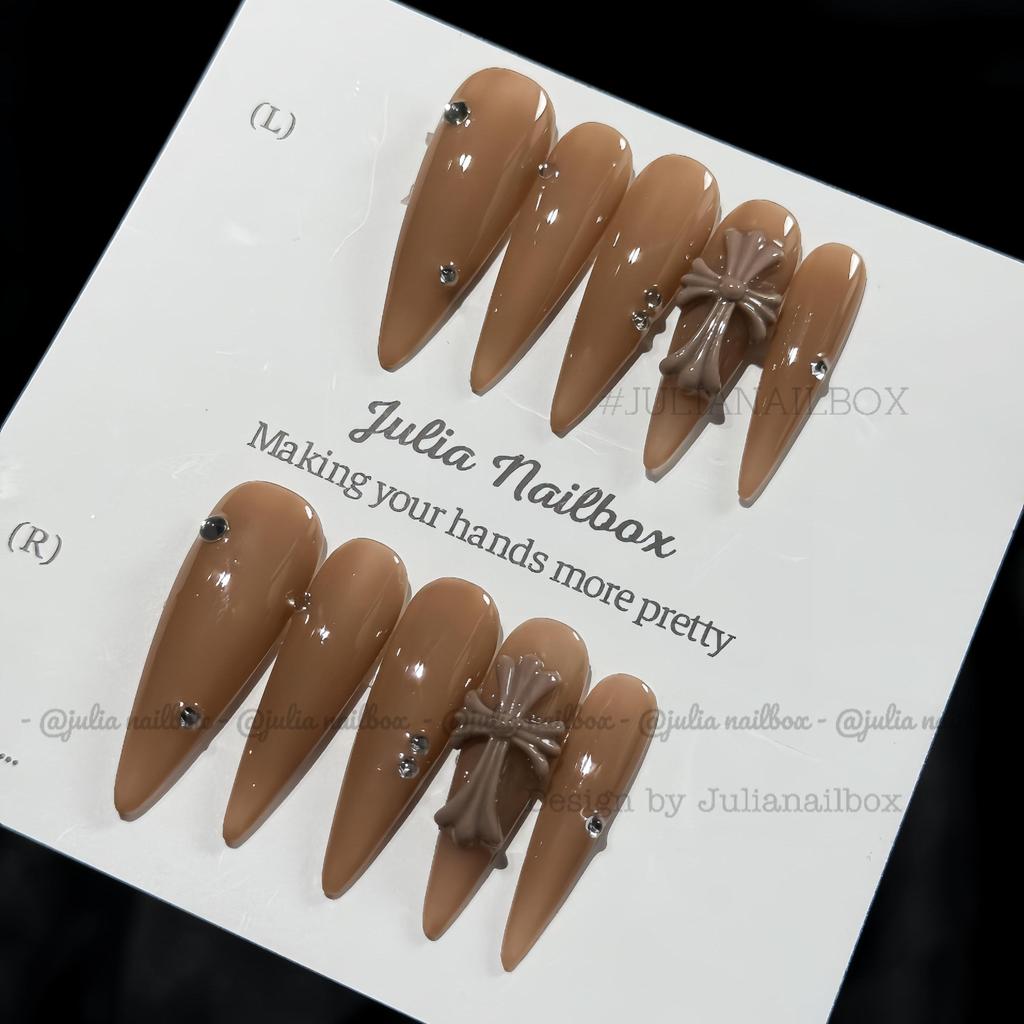 JuliaNailbox Mã 474 Thiết Kế Thủ Công - Kèm Dụng Cụ Gắn