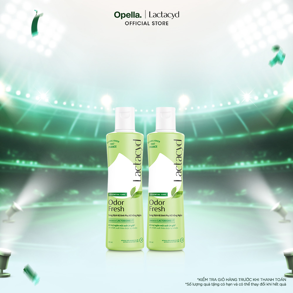 Bộ 2 chai Dung Dịch Vệ Sinh Phụ nữ Lactacyd Odor Fresh Ngăn Mùi 24H 250ml/chai