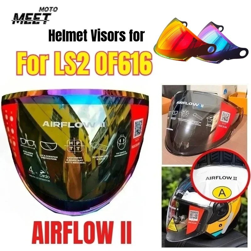 Hot Cho LS2 AIRFLOW II Nửa Mũ Bảo Hiểm Bạc Tấm Che, Dành Cho Ống Kính Mũ Bảo Hiểm LS2 OF616, Moto Mở