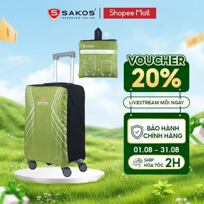 Túi Trùm Vali Gấp Gọn Cao Cấp SAKOS Trượt Nước Bền Đẹp Dễ Mang