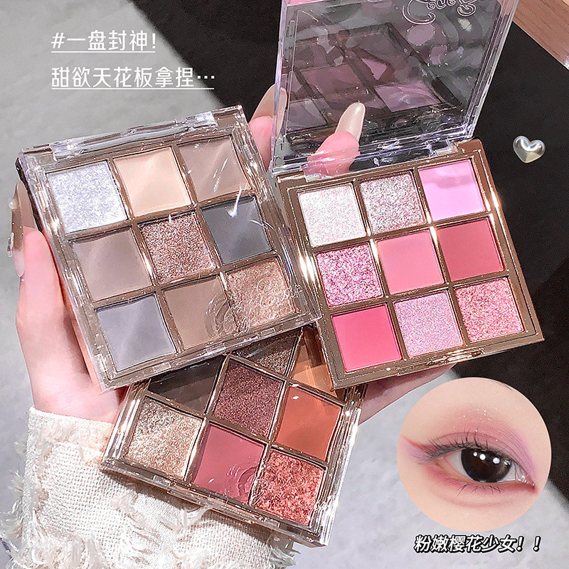 Gege Bear Gege Bear Gege Bear Glaze Phantom Bảng phấn mắt chín màu Tinh tế Dịch vụ tự nhiên Màu sắc 