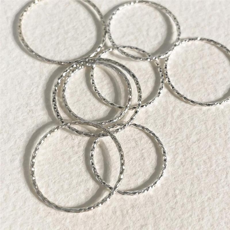 Quạt Zhiqiao Hàn Quốc Phiên Bản Hàn Quốc S925 Bạc Dòng Nhẫn Đơn Giản Thang Mỏng Nhẫn Nhẫn