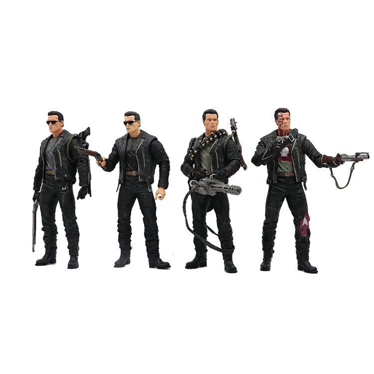 NECA mô hình phim Terminator series T800 Schwarzenegger hộp màu búp bê di động bao bì ngoại thương