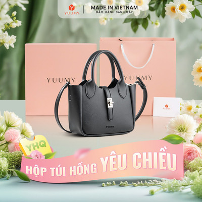 Bộ hộp quà YUUMY (Túi xách nữ YUUMY YTX78 + Hộp quà YHQ2 + Túi giấy YTG2 + Túi rút BVR3838 + Thiệp cảm ơn YBT1)