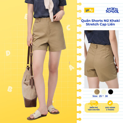 Quần Shorts Nữ Yody Quần Kaki Stretch Cạp Liền Thoải Mái TRA WCCS26A006