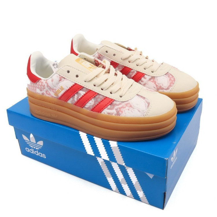 Giày thể thao tăng chiều cao đế dày Clover Gazelle Bold Retro - Hồng Be