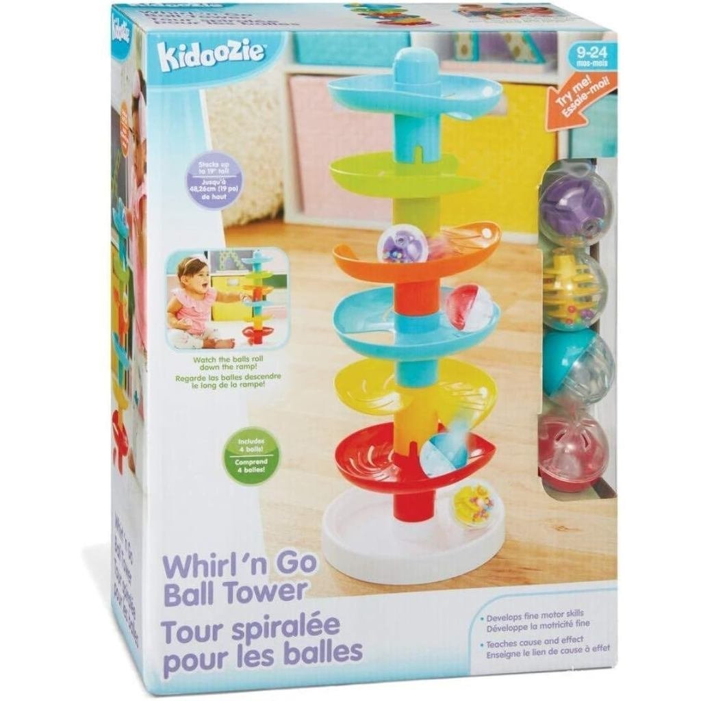 Kidoozie-Whirl 'NGoBallTower-ToddlerBallDropToy|Dropaball & watchitspiral, xoáy nước & popoutbelow-v