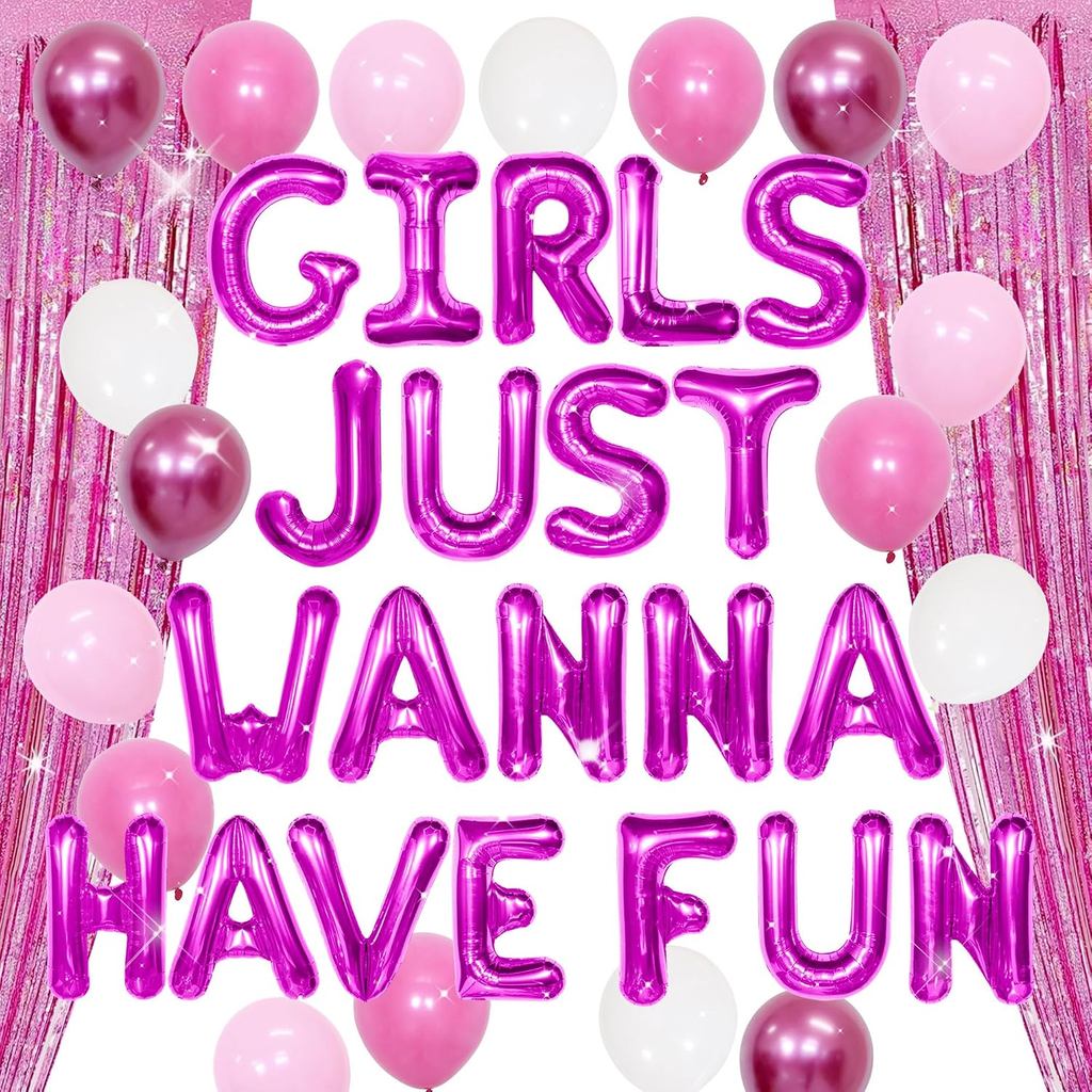 LaVenty Girls Just Wanna Have Fun Party Balloons Trang trí Mean Girl Party Banner Trang trí Pyjama S
