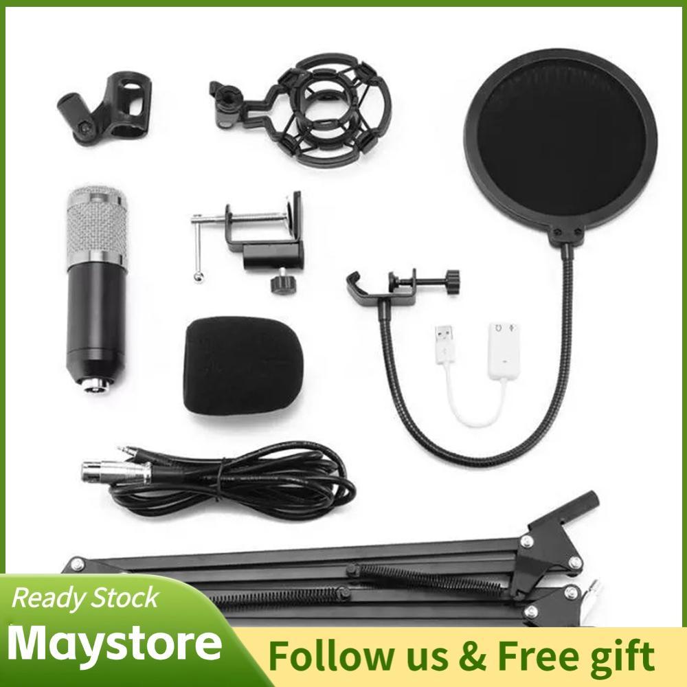 Maystoree Micro điện dung chuyên nghiệp BM800 Podcast Thiết bị phát sóng trực tiếp USB MIC Microfone