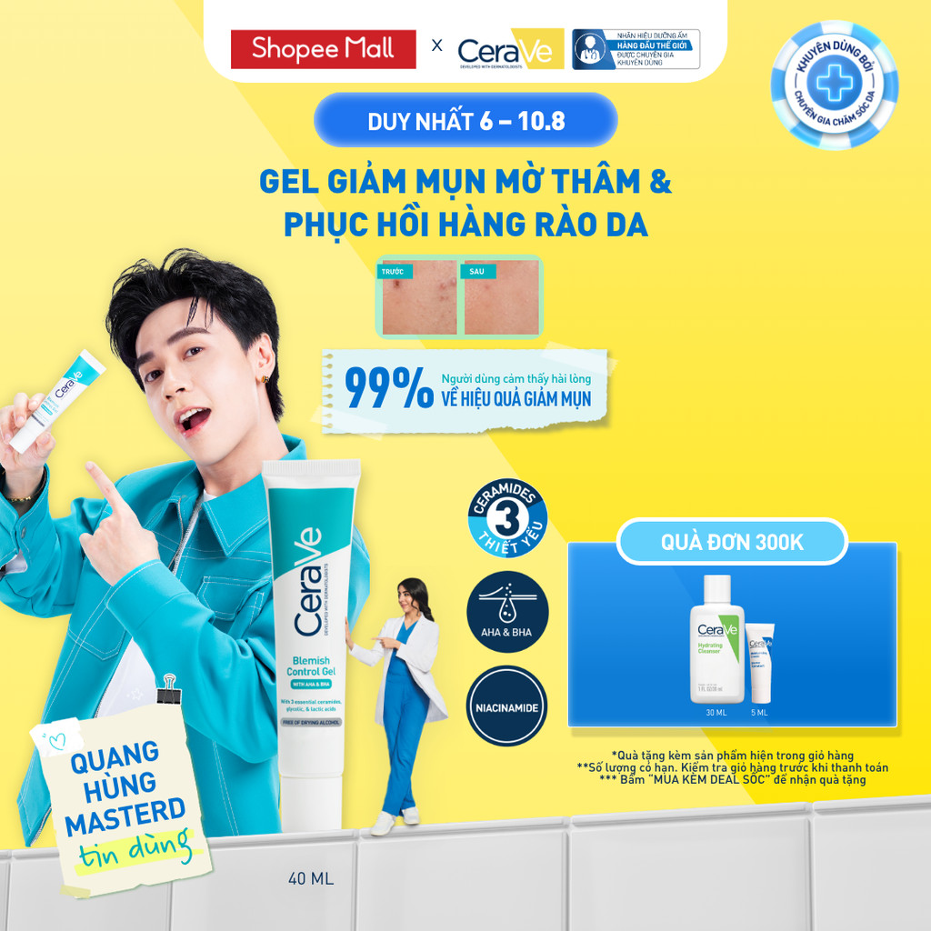 Gel Giảm Mụn Mờ Thâm Phục Hồi Làn Da CeraVe Blemish Control Gel 40ml