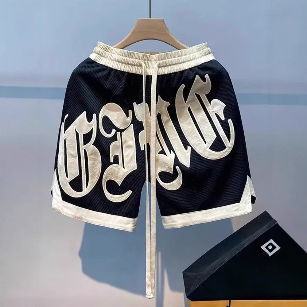 8.6-Casual Letters Ngoại thương Loose Summer Hip-Hop Sports Five Points