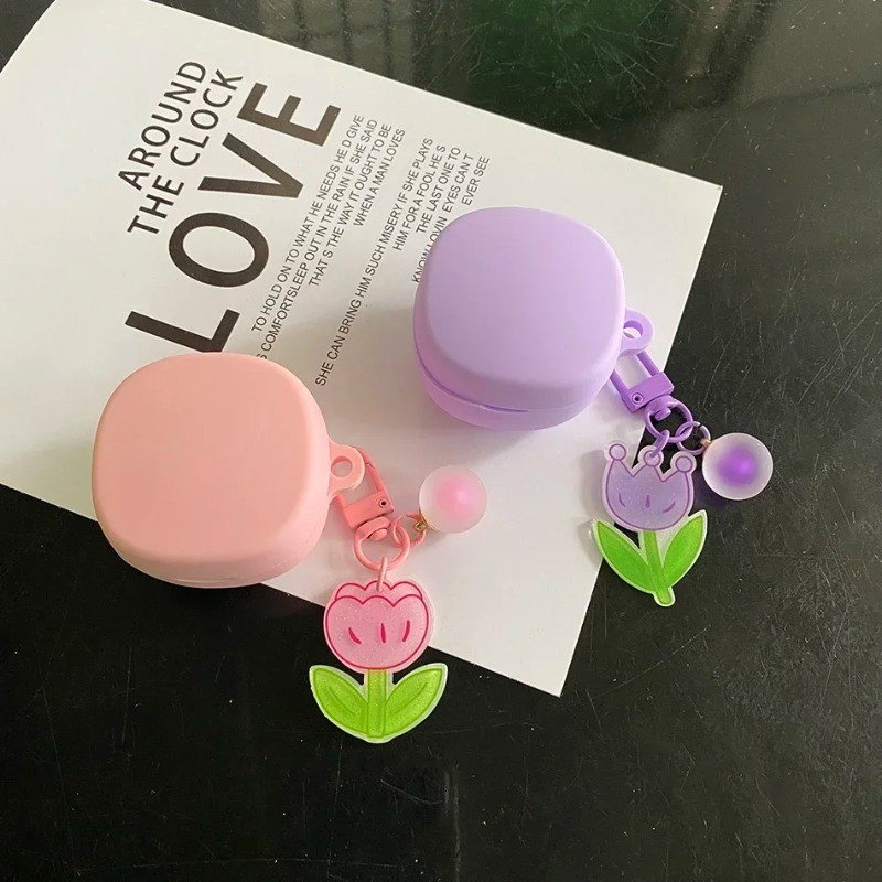 Dành Cho Redmi Buds 6 Chơi Ốp Lưng Dễ Thương Hoa Tulip / Hoạt Hình Móc Khóa Silicon Tai Nghe funda C