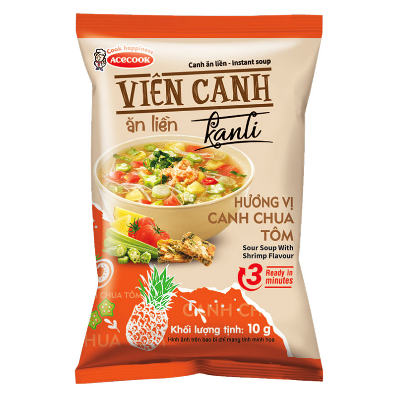 Viên canh ăn liền Acecook Kanli vị canh chua tôm 10g - 63029