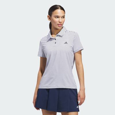 adidas Đánh gôn Áo POLO KẺ SỌC NGẮN TAY PERFORMANCE Nữ trắng KG2737