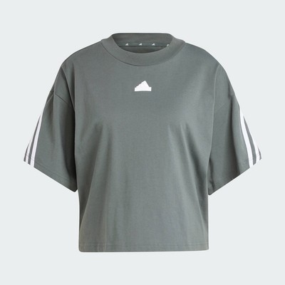 adidas Phong cách sống Áo Thun 3 Sọc Future Icons Nữ Xám IV5267