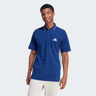 adidas Phong cách sống Áo Polo Vải Piqué 3 Gạch Essentials Nam Màu xanh da trời JE6382