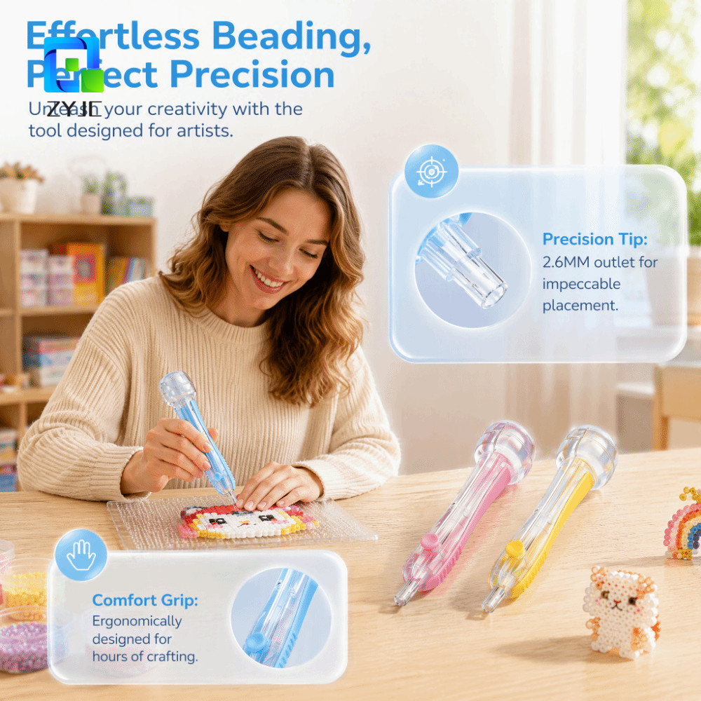 ZYJC Melty Beads Dispenser, Creative Press Fuse Beads Pen, Handmade DIY Công cụ phụ trợ Tiết kiệm th