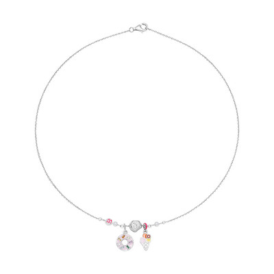 Dây cổ trẻ em Bạc đính đá PNJSilver hình bánh donut và kem NHMXW060003
