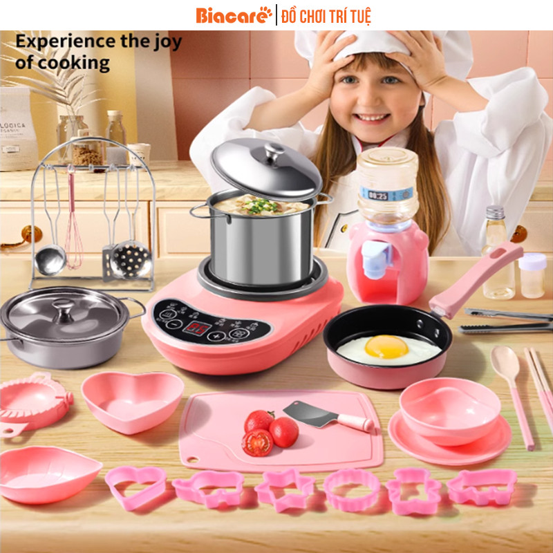Đồ chơi nấu ăn mini cho bé nấu ăn thật bằng bếp điện như đầu bếp