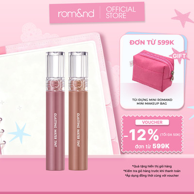 [March Bundle] [Rom&nd] Combo 2 son tint nước siêu lì, lâu trôi Hàn Quốc Romand Glasting Water Tint 4g