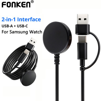 Fonken 2in1 Samsung Watch 9 Bộ sạc USB+Type C Cáp sạc Samsung Watch Ultra2