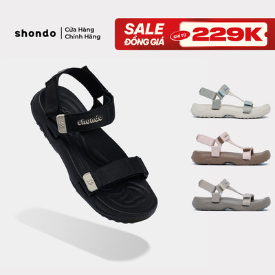 Giày Sandal Nam Nữ Shondo F11 Học Sinh Quai Luồn Không Dán Keo Đế Cao 4cm Nhiều Màu