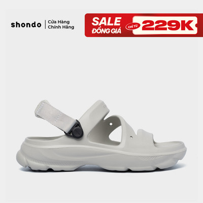 Giày Sandal Nam Nữ Shondo FX Nhựa Đúc Kháng Nước Hạn Chế Trơn Trượt Xám Rêu F102222