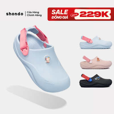 Dép Sục Bé Gái Shondo Clog Little Suke Gắn Charm Hình Thú Dễ Thương Nhiều Màu