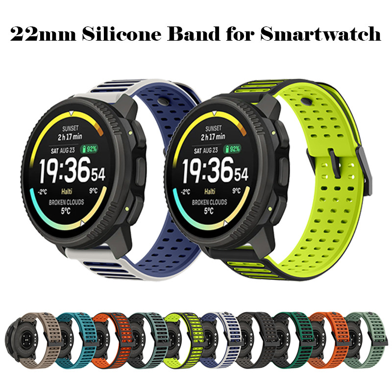 Dây đeo silicon Dây cao su chống nước 22mm cho Suunto Race S / Race 2 / Run / Ocean / 9 Peak / Redmi