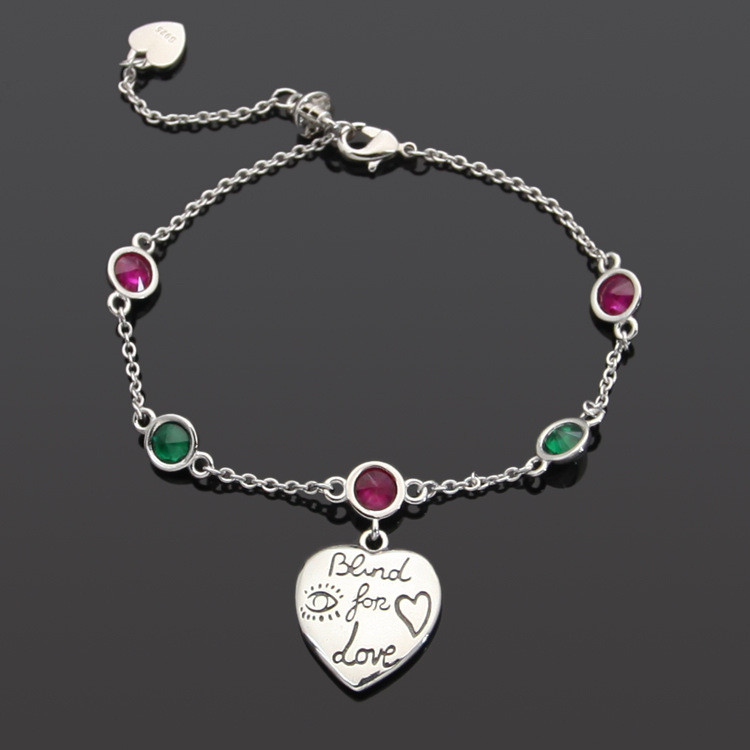 M5YS love Bracelet with diamonds for couples, heart-shaped, colorful blindg Letters