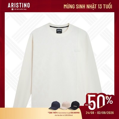 Áo Thun Nỉ Nam Dài Tay Sweatshirt ARISTINO Regular Fit Cotton Mềm Mại Xốp Nhẹ ASW017BZ/ALT002BZ