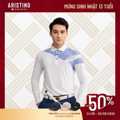 Áo Polo Nam Thể Thao Dài Tay Aristino Golf Anti UV Thiết Kế Phối 2 Màu Năng Động ALPG28W2