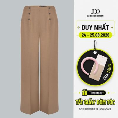 Quần ống đứng 6 cúc 3P03.2502K, quần công sở ống đứng cạp cao thiết kế bởi JM Dress Design