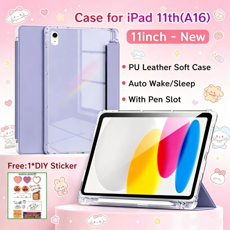 Dành Cho iPad 11th A16 11 inch Ốp Lưng Đứng Từ Tính Thông Minh Silicon Dành Cho iPad A16 11 inch Thô