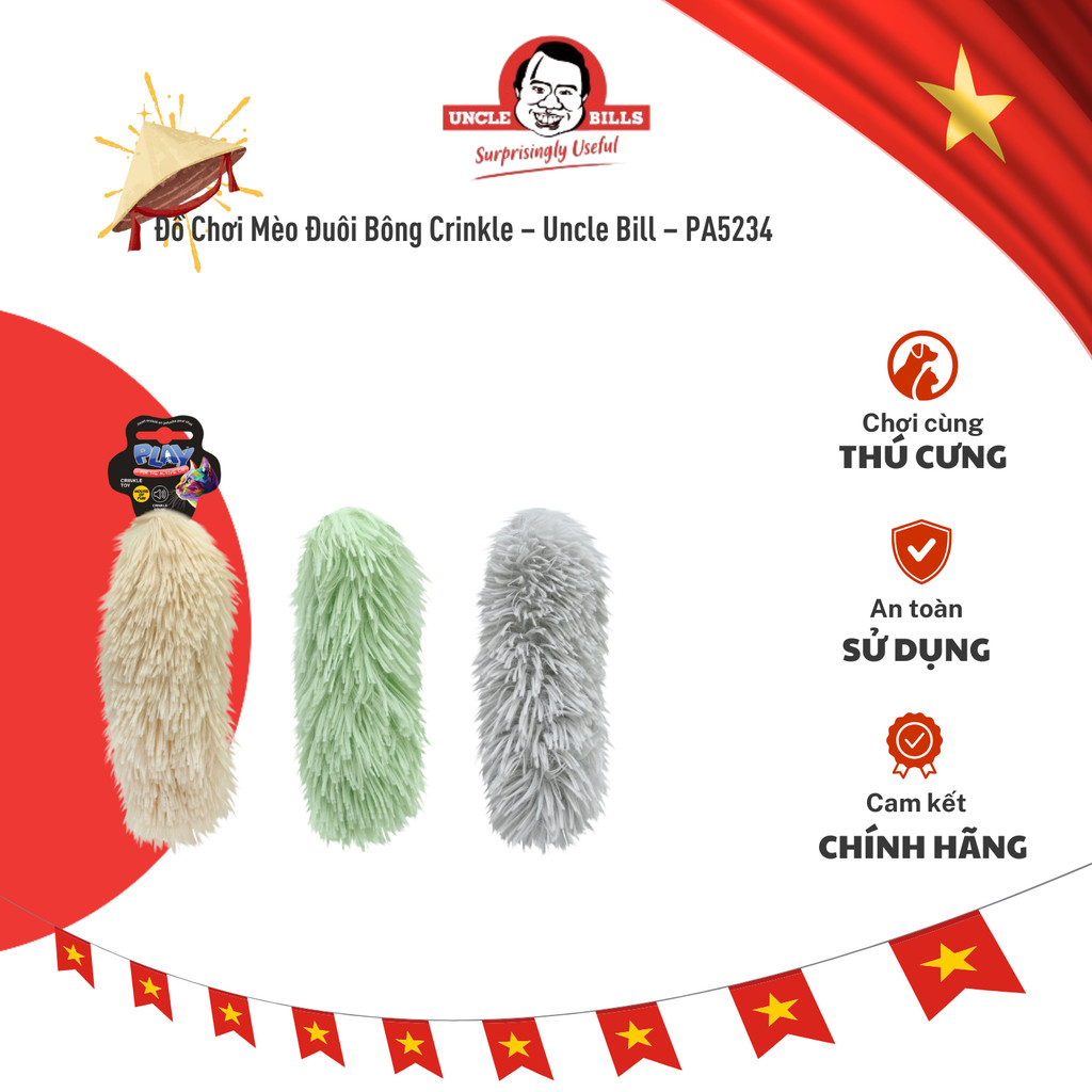 Đồ Chơi Mèo Đuôi Bông Crinkle – Uncle Bill – PA5234