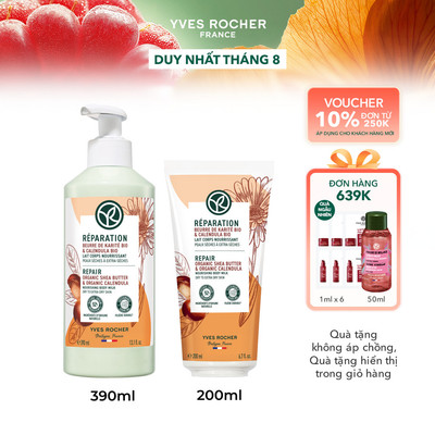 Sữa dưỡng thể dưỡng ẩm 24 giờ cho da rất khô Yves Rocher Repair Nourishing Body Milk