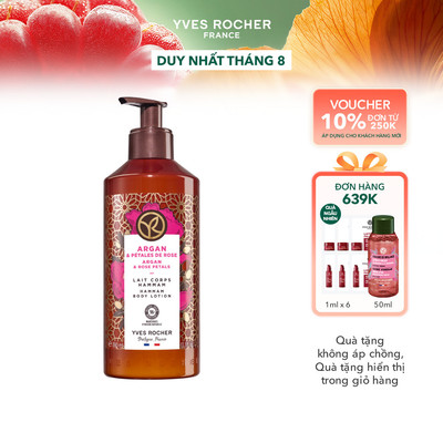 Sữa dưỡng thể hương hoa hồng & tinh dầu Argan Yves Rocher Body Lotion Argan & Rose Petals 390ml