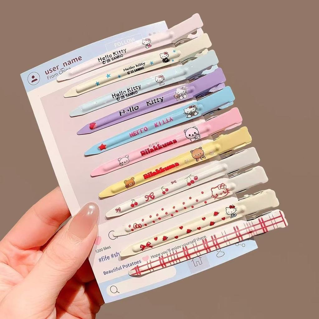 Tất Cả Trận Đấu Rửa Mặt Liền Mạch Kẹp Tóc Gấu Mèo Dễ Thương Mỏ Vịt Kẹp Tóc Nữ Định Vị Kim Loại Kẹp T