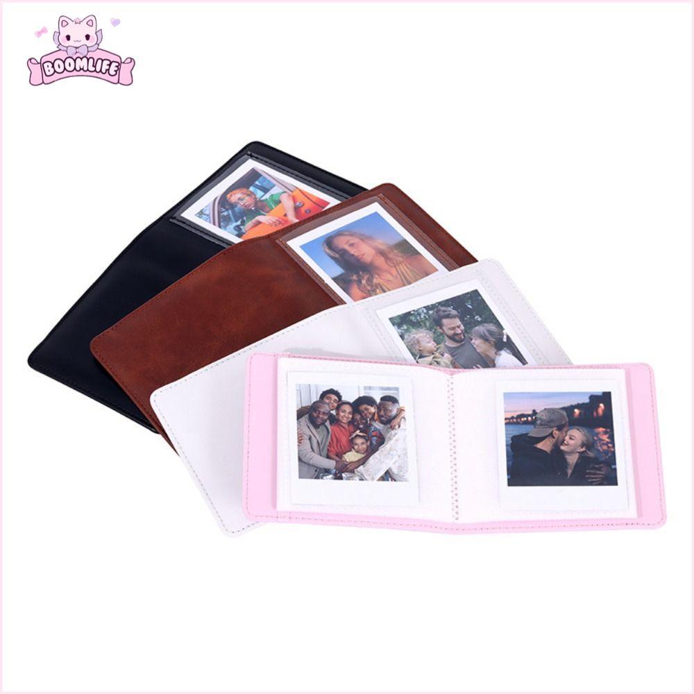 Album Ảnh Tức Thì BOOMLIFE, Da PU 28 Túi Album Ảnh 4 Inch, Nhỏ Gọn Khâu Cạnh Bỏ Túi Trang Album Thẻ 