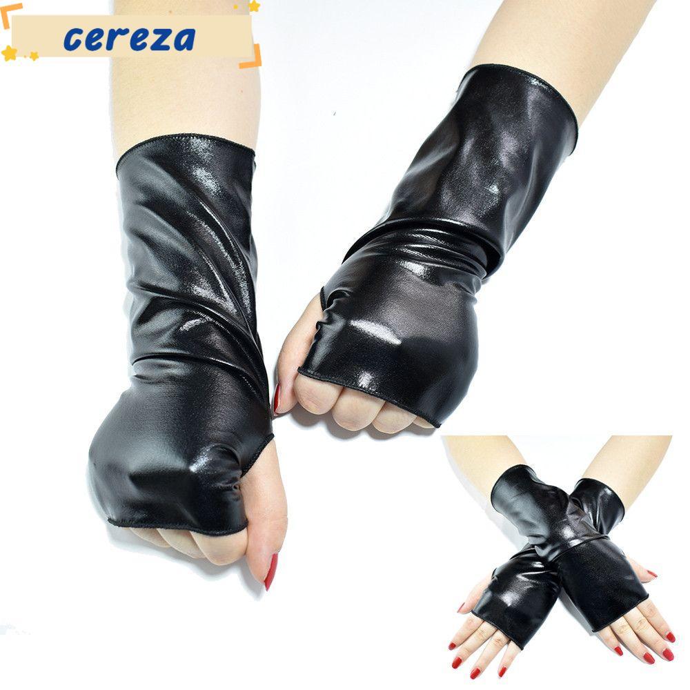 CEREZA Găng Tay Đen Gothic Hip-Hop Dance Gothic Punk Dress Up